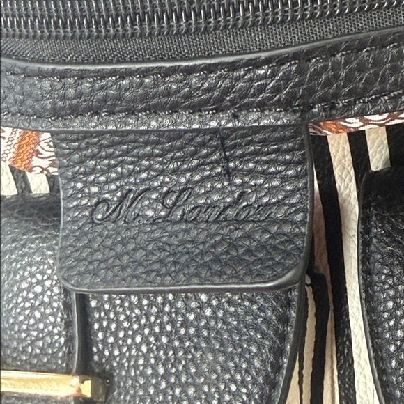 Black and White Striped Backpack - Picture 11 of 14